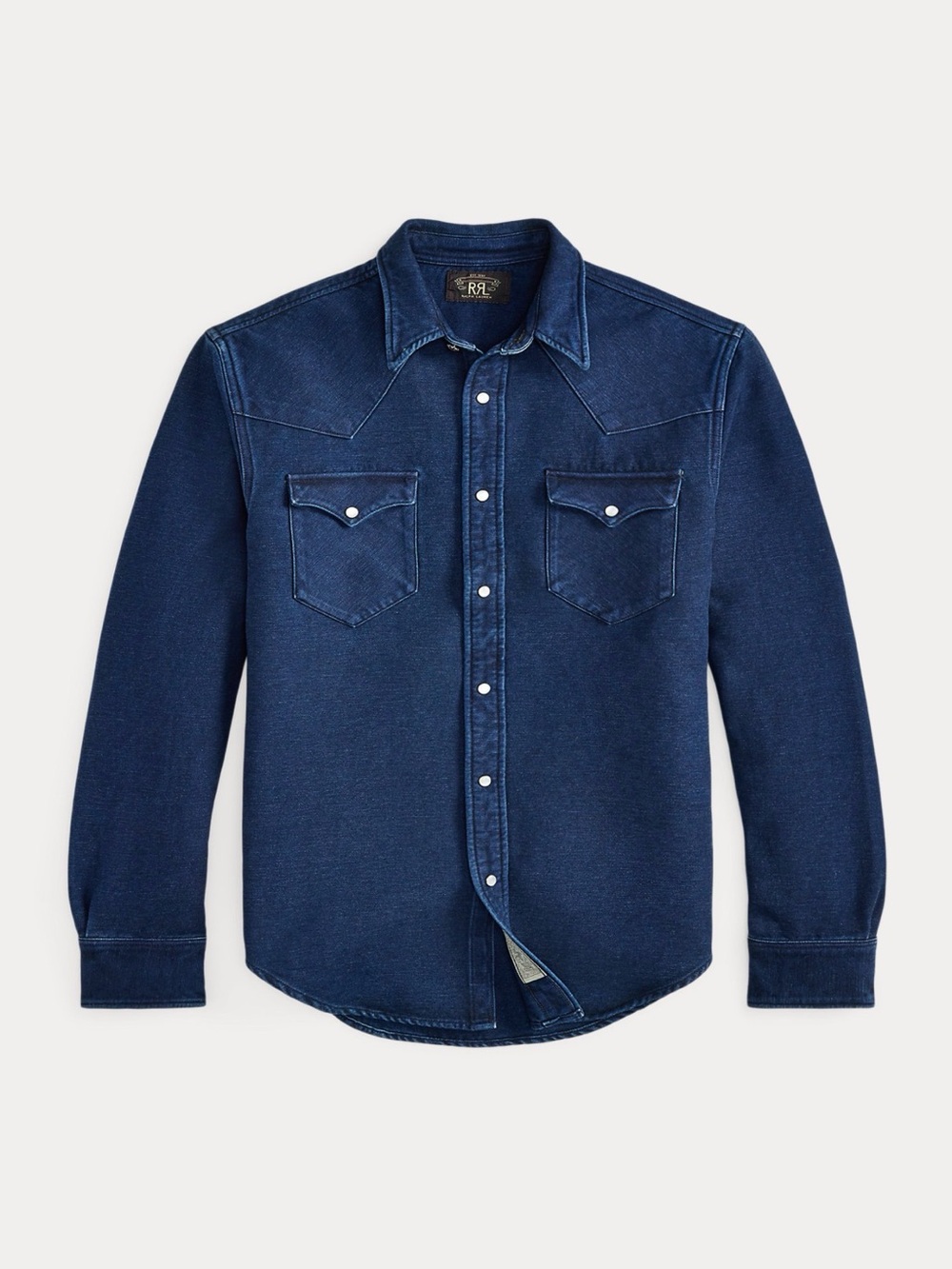 RRL Double RL Indigo Chamois Western Shirt – Size Medium (M). NWT